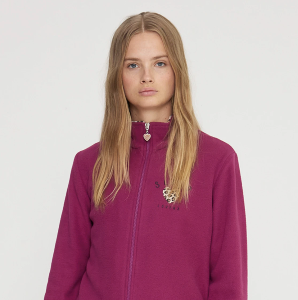 vestaglia donna pile con zip ed inserti Noidinotte micropile  lunghezza media