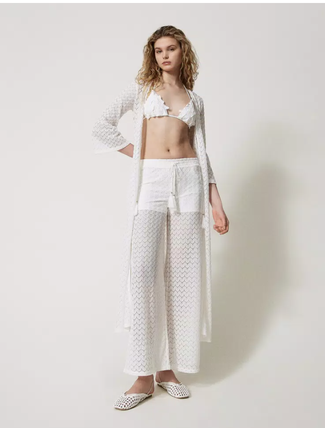 pantaloni palazzo crochet twinset pantaloni palazzo