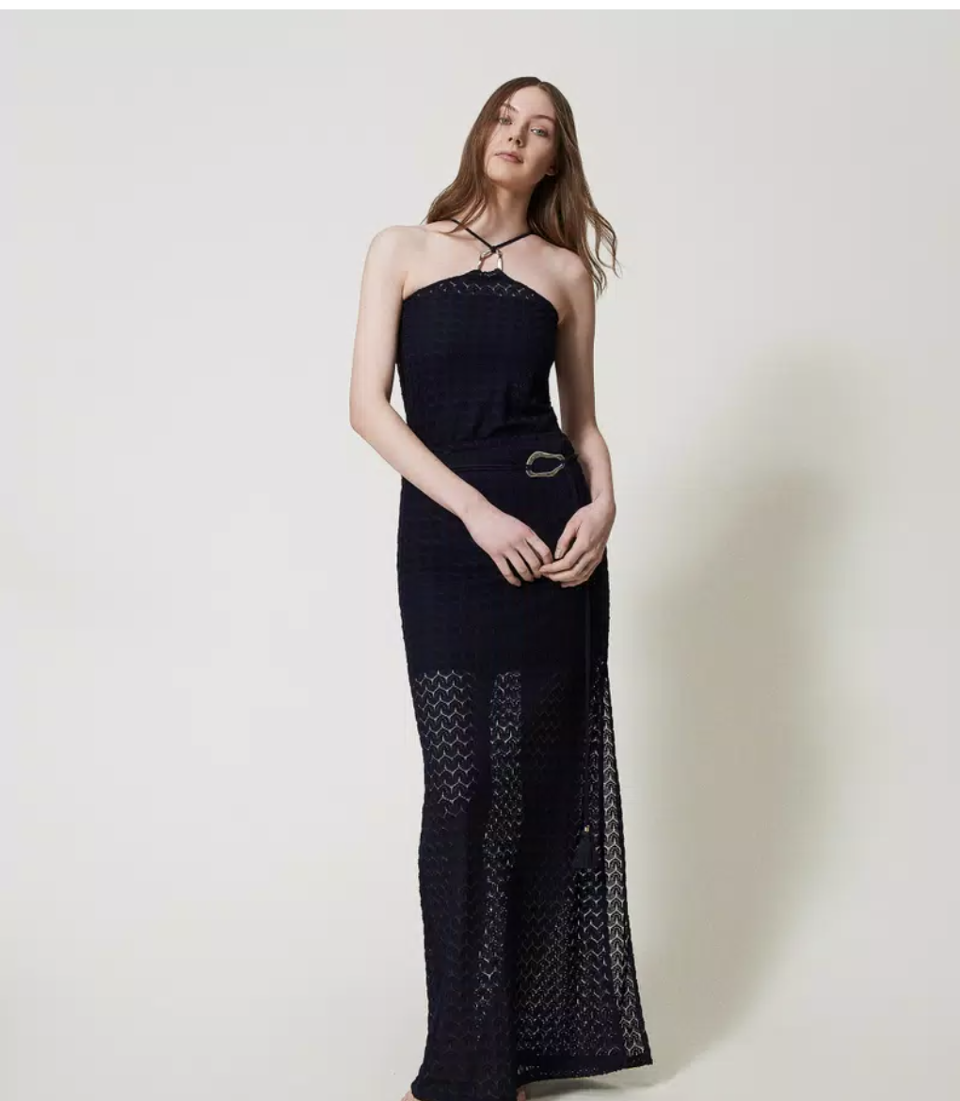 pantaloni palazzo crochet twinset pantaloni palazzo