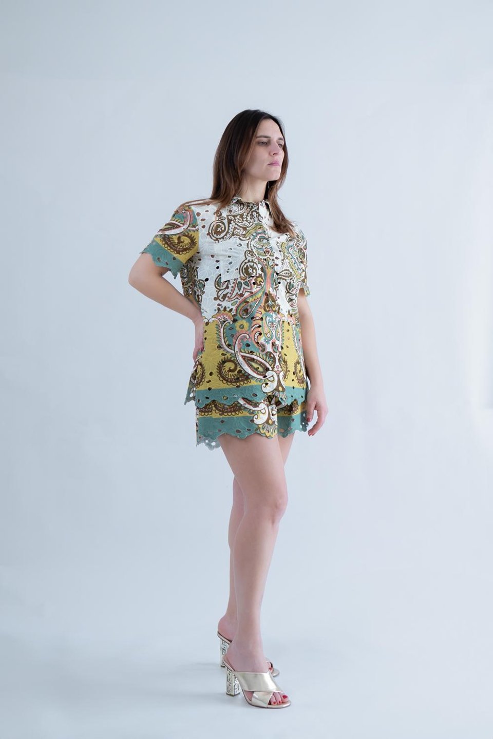 CAMICIA IN PIZZO SAN GALLO MISS BIKINI CAMICIA ABBOTTONATA