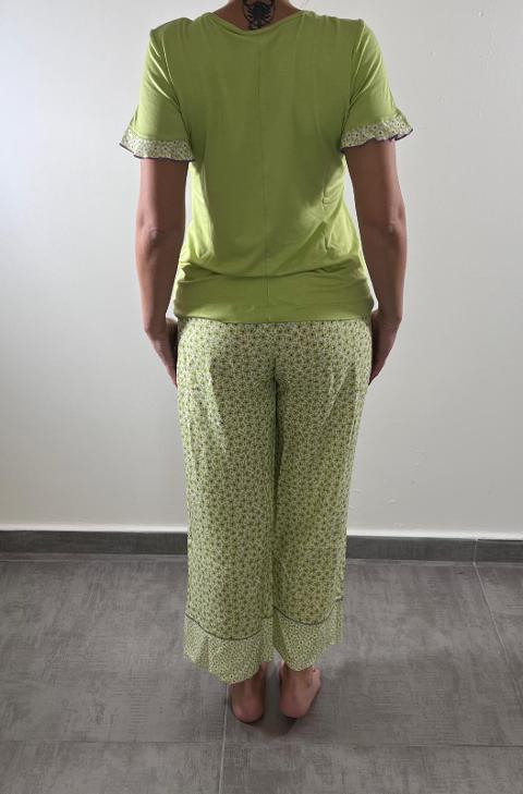 pigiama donna estivo pepita manica corta pantalone lungo100% viscosa