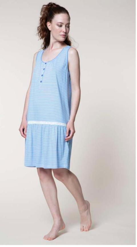 camicia da notte pepita manica corta cotone