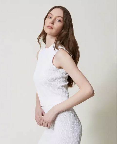 TOP IN MAGLIA SMANICATO twinset TOP GILET