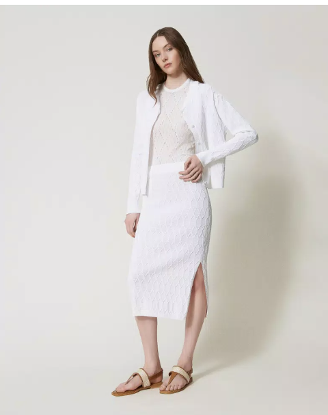Gonna longuette in maglia twinset a losanghe