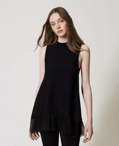 top con volant twinset top