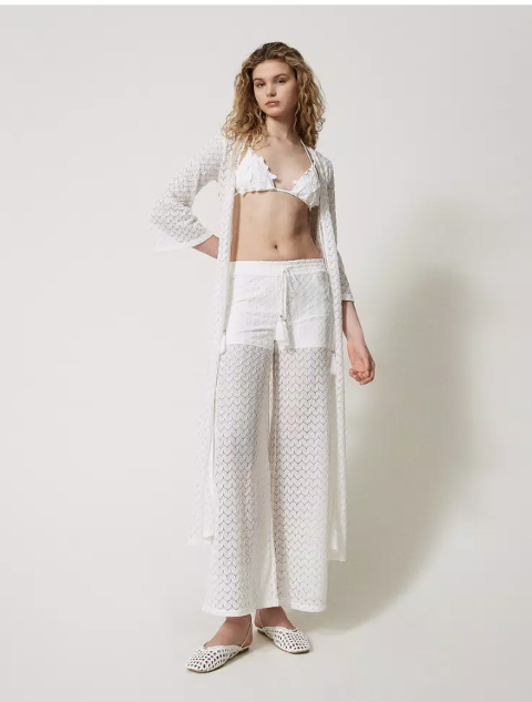 pantaloni palazzo crochet twinset pantaloni palazzo