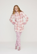 vestaglia in coral donna con zip Noidinotte a quadri sopra la coscia