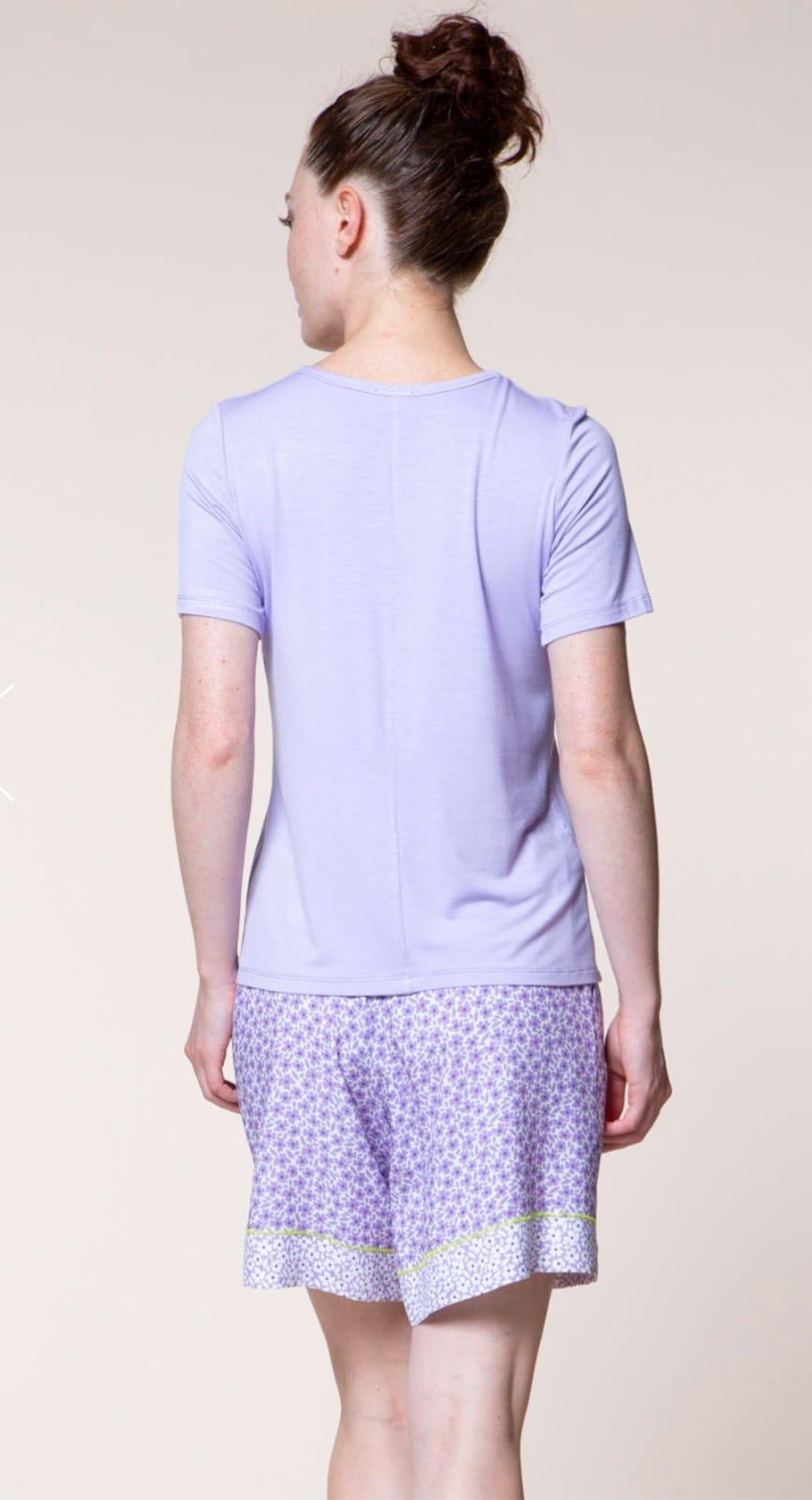 pigiama donna estivo, viscosa , Pepita pepita manica corta pantaloncino 100% viscosa