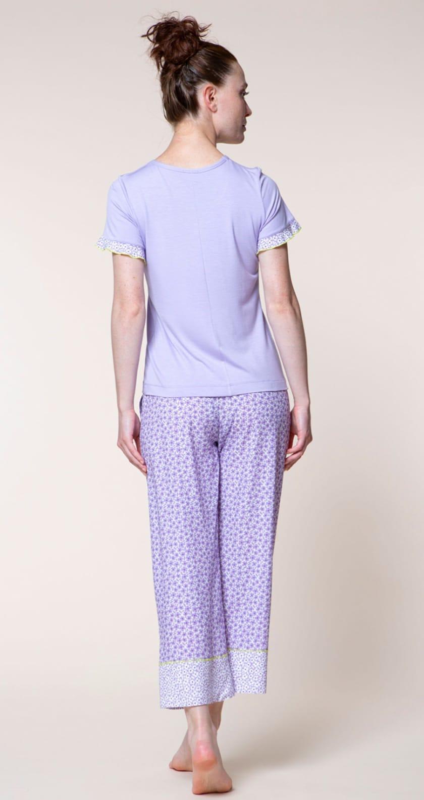 pigiama donna estivo pepita manica corta pantalone lungo100% viscosa
