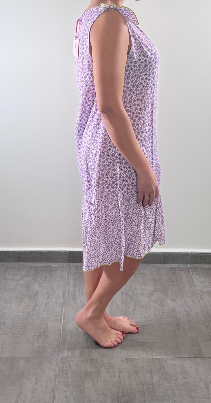 camicia da notte pepita spalla larga viscosa