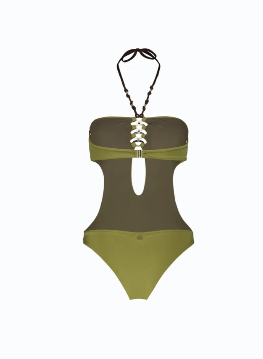 costume intero  laccetti dettagli oro cruise miss bikini intero