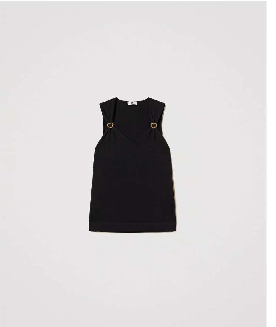TOP IN MAGLIA CON PASSANTI A CUORE twinset TOP MAGLIA