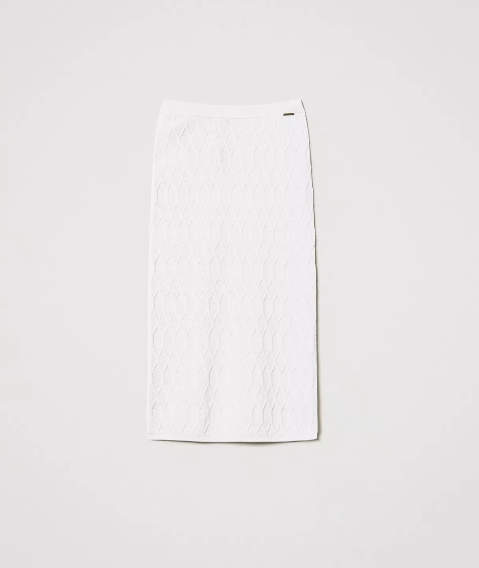 Gonna longuette in maglia twinset a losanghe