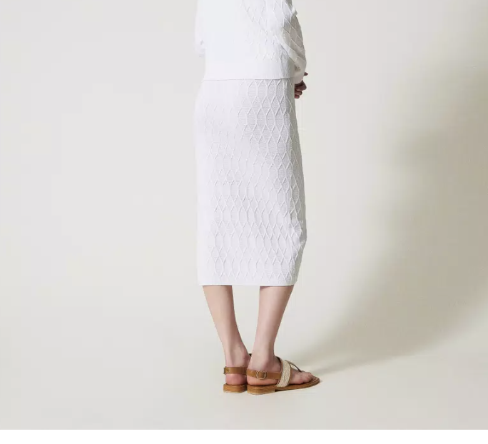 Gonna longuette in maglia twinset a losanghe