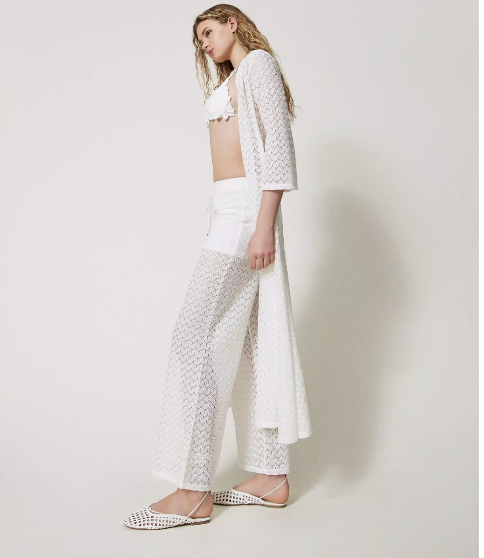 pantaloni palazzo crochet twinset pantaloni palazzo