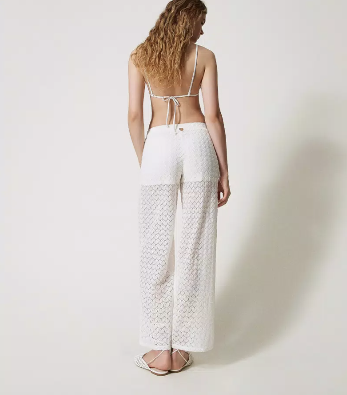 pantaloni palazzo crochet twinset pantaloni palazzo