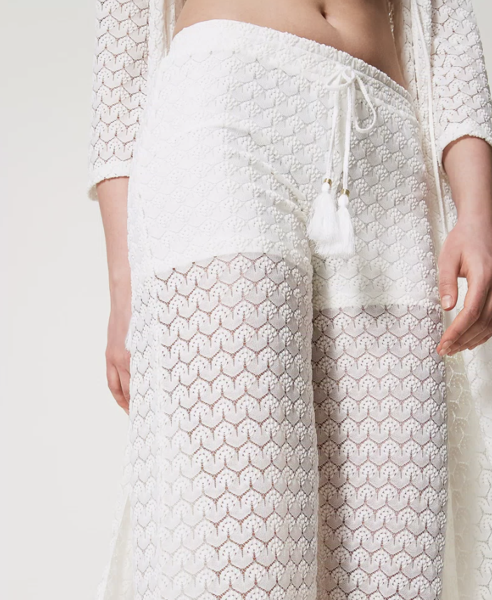 pantaloni palazzo crochet twinset pantaloni palazzo