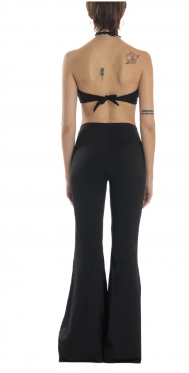 Pantalone in morbida lycra tinta unita. poissondamour a zampa