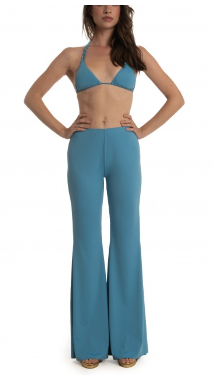 Pantalone in morbida lycra tinta unita. poissondamour a zampa