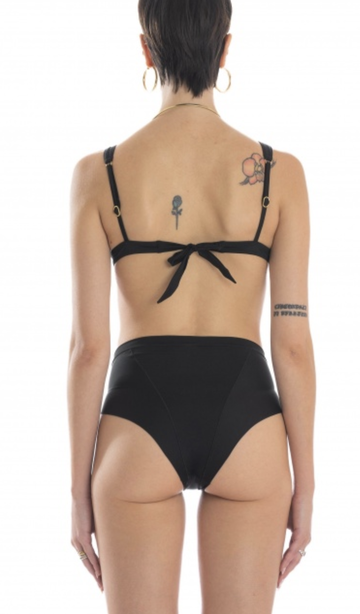 bikini brassiere con imbottitura estraibile in morbida lycra tinta unita SLIP VITA ALTA poissondamour bikini curvy