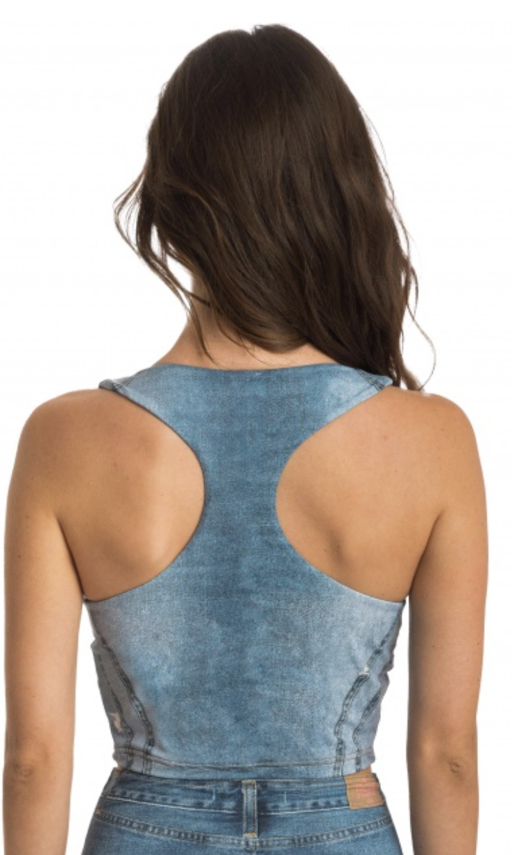Canotta Jeans IN LICRA poissondamour top