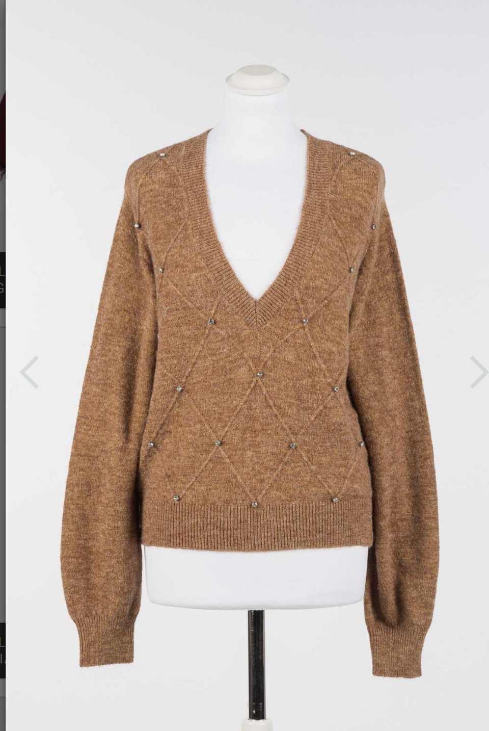 Maglia lana scollo a v con strass twinset scollo a v con strass