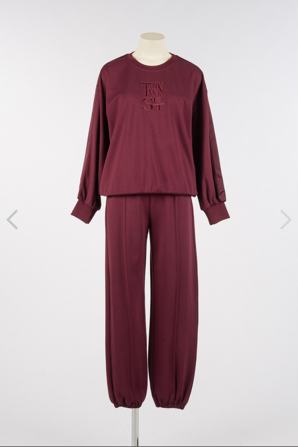 Tuta completa con bordi in raso twinset tuta manica lunga