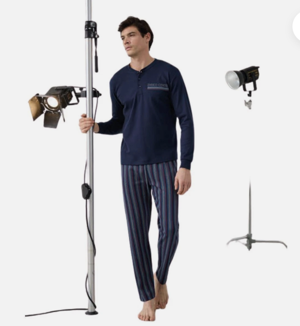 Pigiama uomo enrico coveri in caldo cotone enrico coveri pigiama uomo caldo cotone manica lunga pantalone lungo