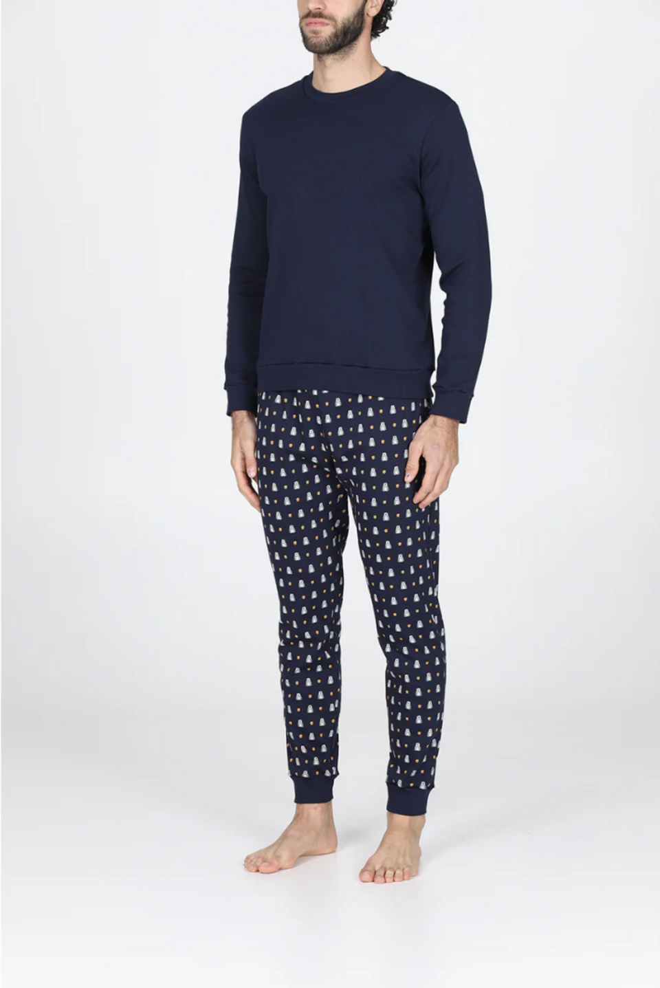 Pigiama uomo interlock galbiate julipet pigiama uomo caldo cotone manica lunga pantalone lungo
