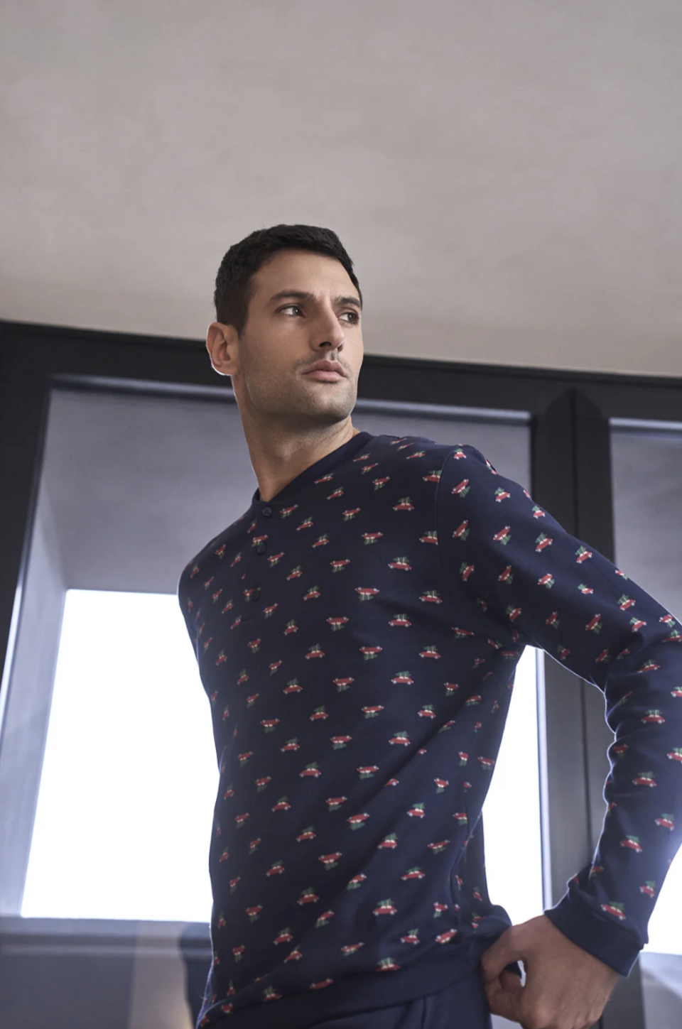 Pigiama uomo interlock genova Natale julipet pigiama uomo caldo cotone manica lunga pantalone lungo