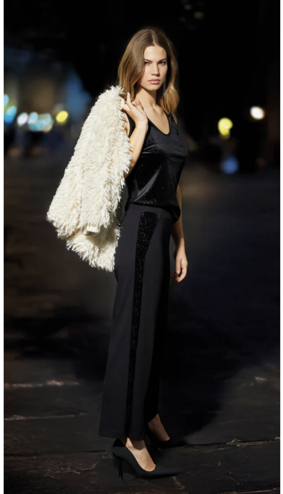 pantalone velo e lurex jadea pantalone palazzo