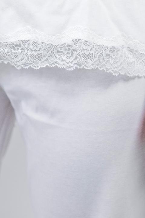 Pigiama in cotone con dettagli in pizzo Noidinotte FA8391AS
