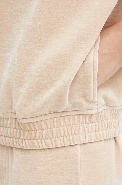 Felpa in velluto con zip Twinset logo ricamato