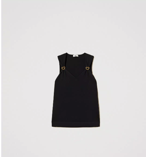 TOP IN MAGLIA CON PASSANTI A CUORE twinset TOP MAGLIA