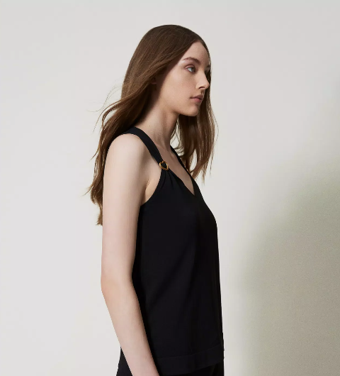 TOP IN MAGLIA CON PASSANTI A CUORE twinset TOP MAGLIA