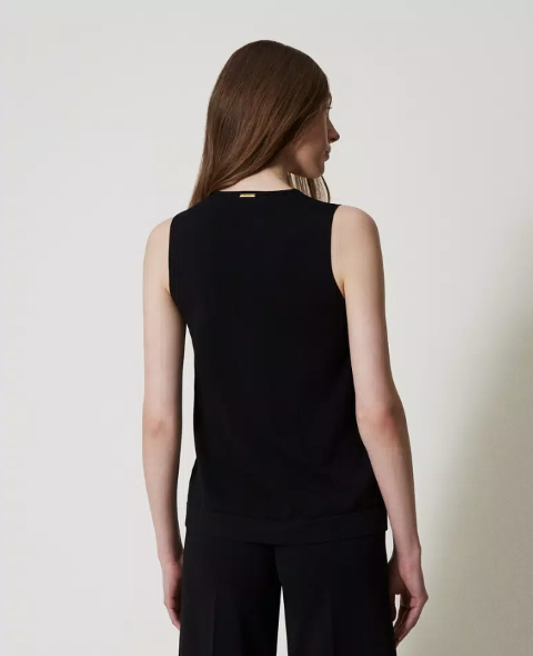 TOP IN MAGLIA CON PASSANTI A CUORE twinset TOP MAGLIA
