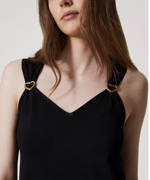 TOP IN MAGLIA CON PASSANTI A CUORE twinset TOP MAGLIA