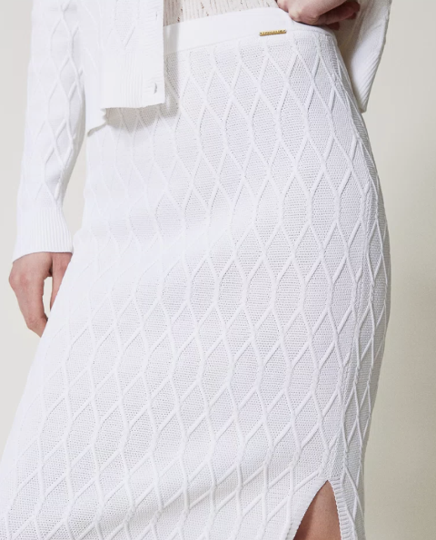 Gonna longuette in maglia twinset a losanghe