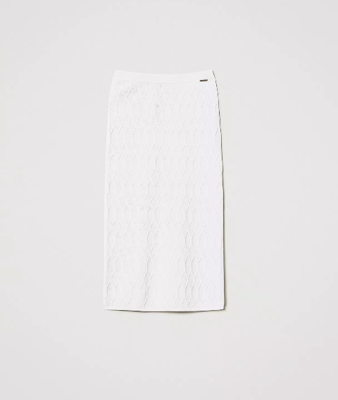 Gonna longuette in maglia twinset a losanghe