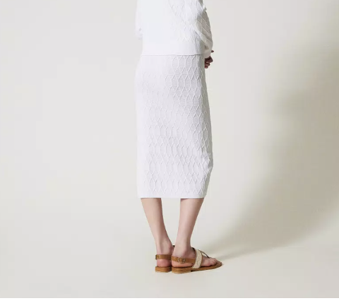 Gonna longuette in maglia twinset a losanghe