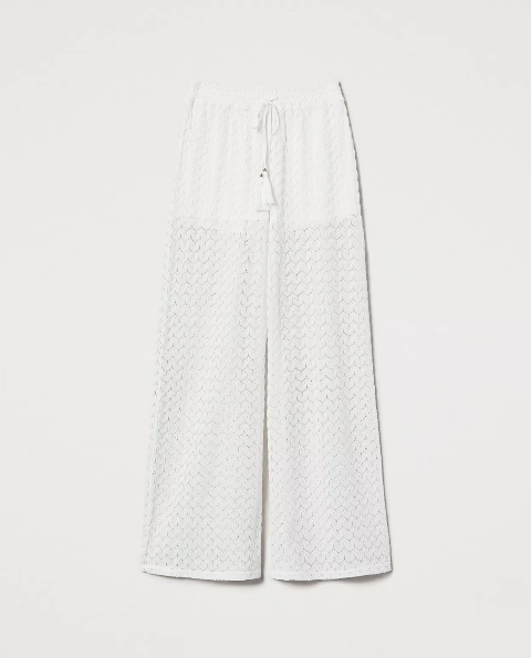 pantaloni palazzo crochet twinset pantaloni palazzo