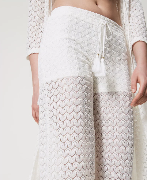 pantaloni palazzo crochet twinset pantaloni palazzo