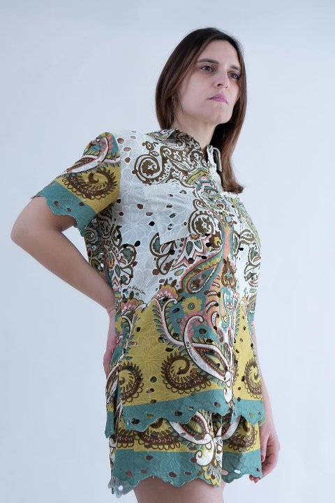 CAMICIA IN PIZZO SAN GALLO MISS BIKINI CAMICIA ABBOTTONATA