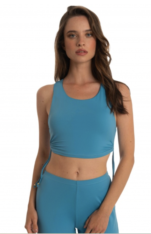 top canotta tinta unita con culisse laterali POISSON DAMOUR TOP MAGLIA