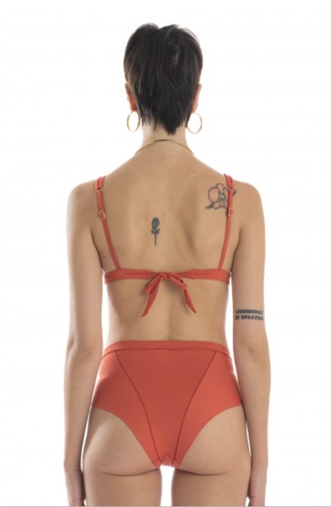 bikini brassiere con imbottitura estraibile in morbida lycra tinta unita SLIP VITA ALTA poissondamour bikini curvy