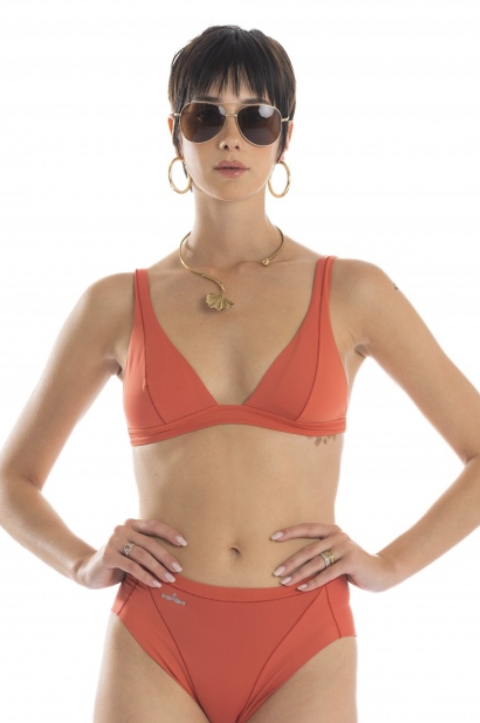 bikini brassiere con imbottitura estraibile in morbida lycra tinta unita SLIP VITA ALTA poissondamour bikini curvy