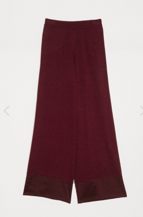 Pantalone di lana con fondo raso twin set pantalone palazzo con fondo in raso