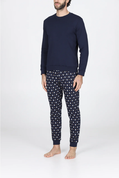Pigiama uomo interlock galbiate julipet pigiama uomo caldo cotone manica lunga pantalone lungo