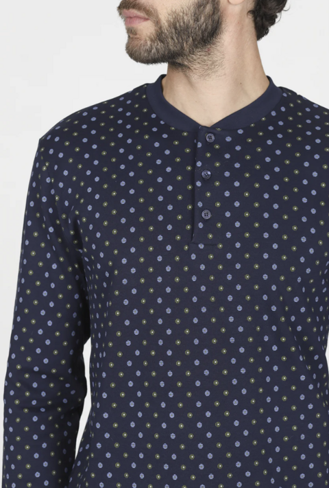 Pigiama uomo interlock nettuno julipet pigiama uomo caldo cotone manica lunga pantalone lungo