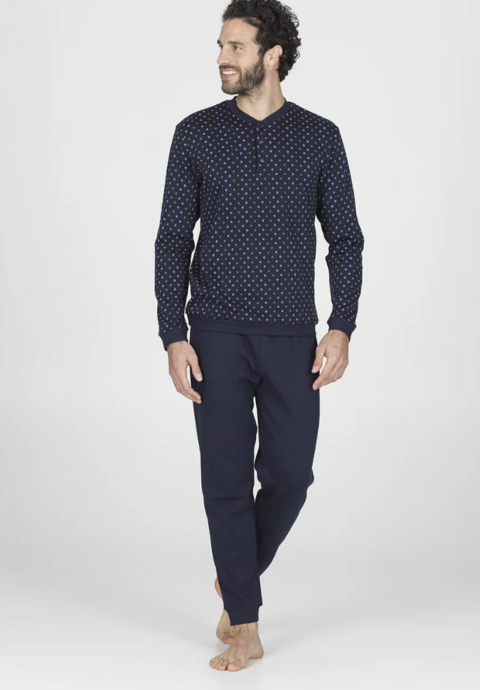 Pigiama uomo interlock nettuno julipet pigiama uomo caldo cotone manica lunga pantalone lungo